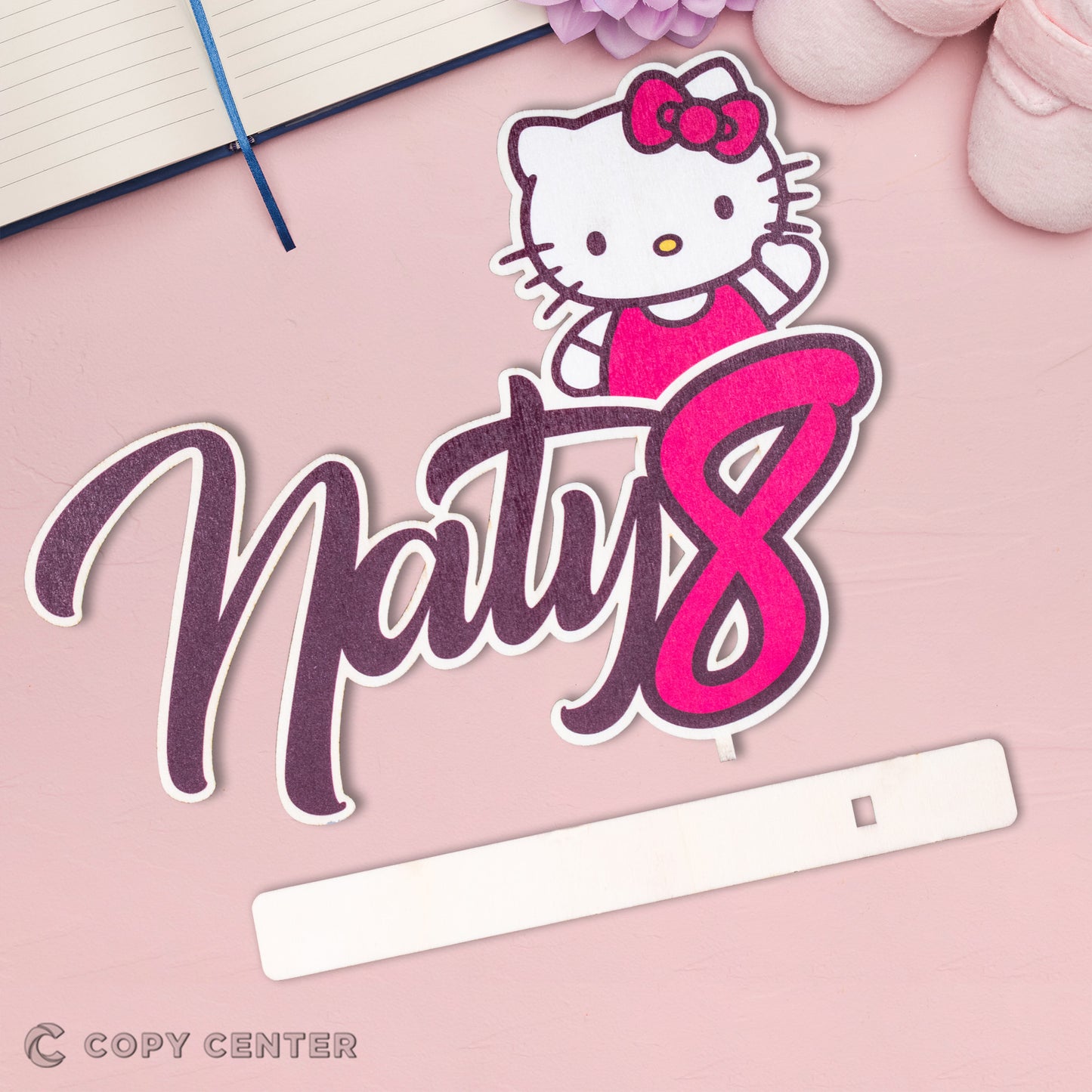 Nome in legno con piedistallo stampato / Nome o Scritta Personalizzata con base d’appoggio stampato