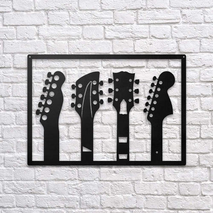 Music Guitars Wall Art Personalizzata in Legno - Taglio e Progettazione Artigianale