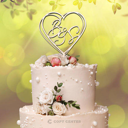 Cake Topper Matrimonio Legno personalizzabile con iniziali