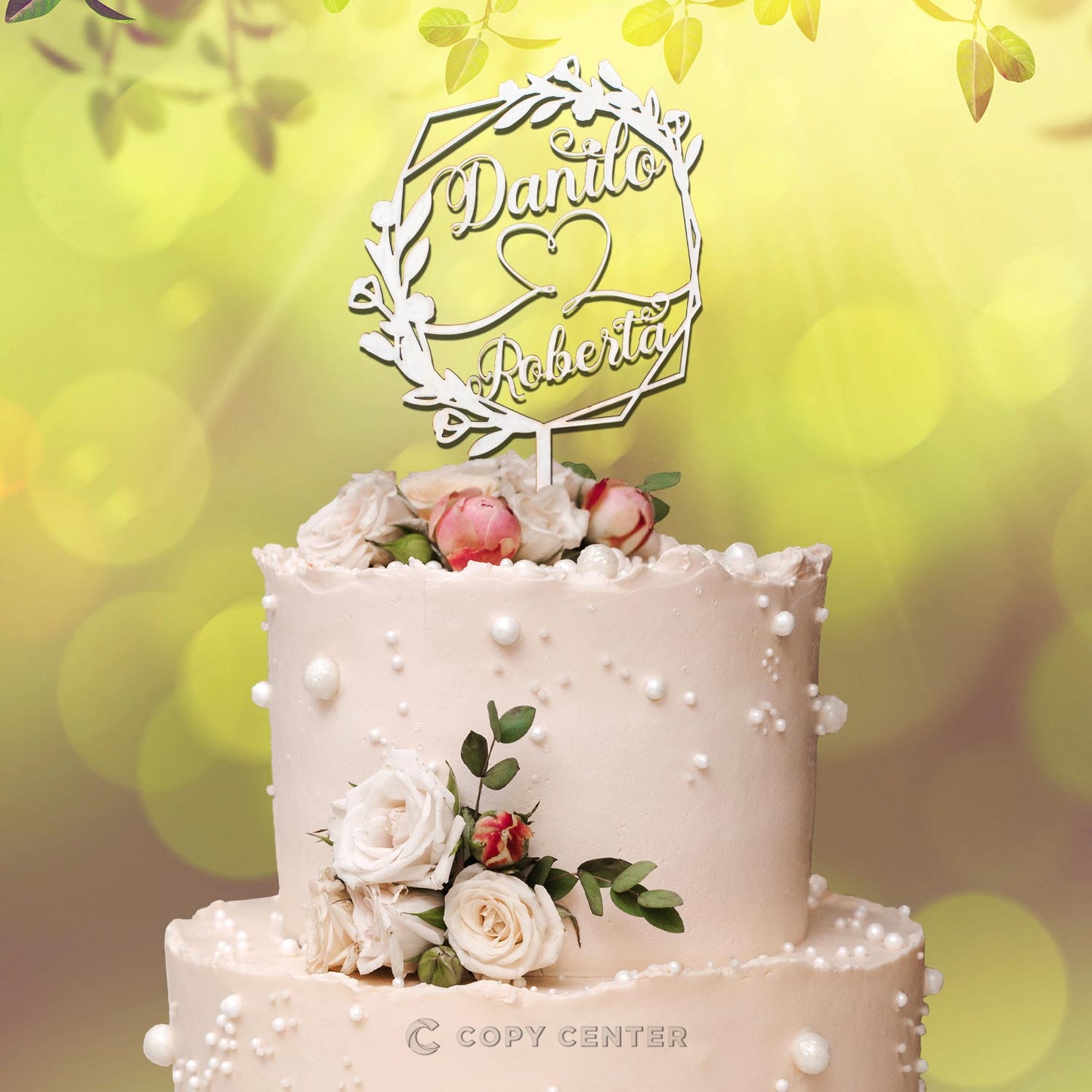 Cake Topper Matrimonio Legno personalizzabile con nomi