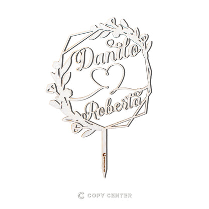 Cake Topper Matrimonio Legno personalizzabile con nomi