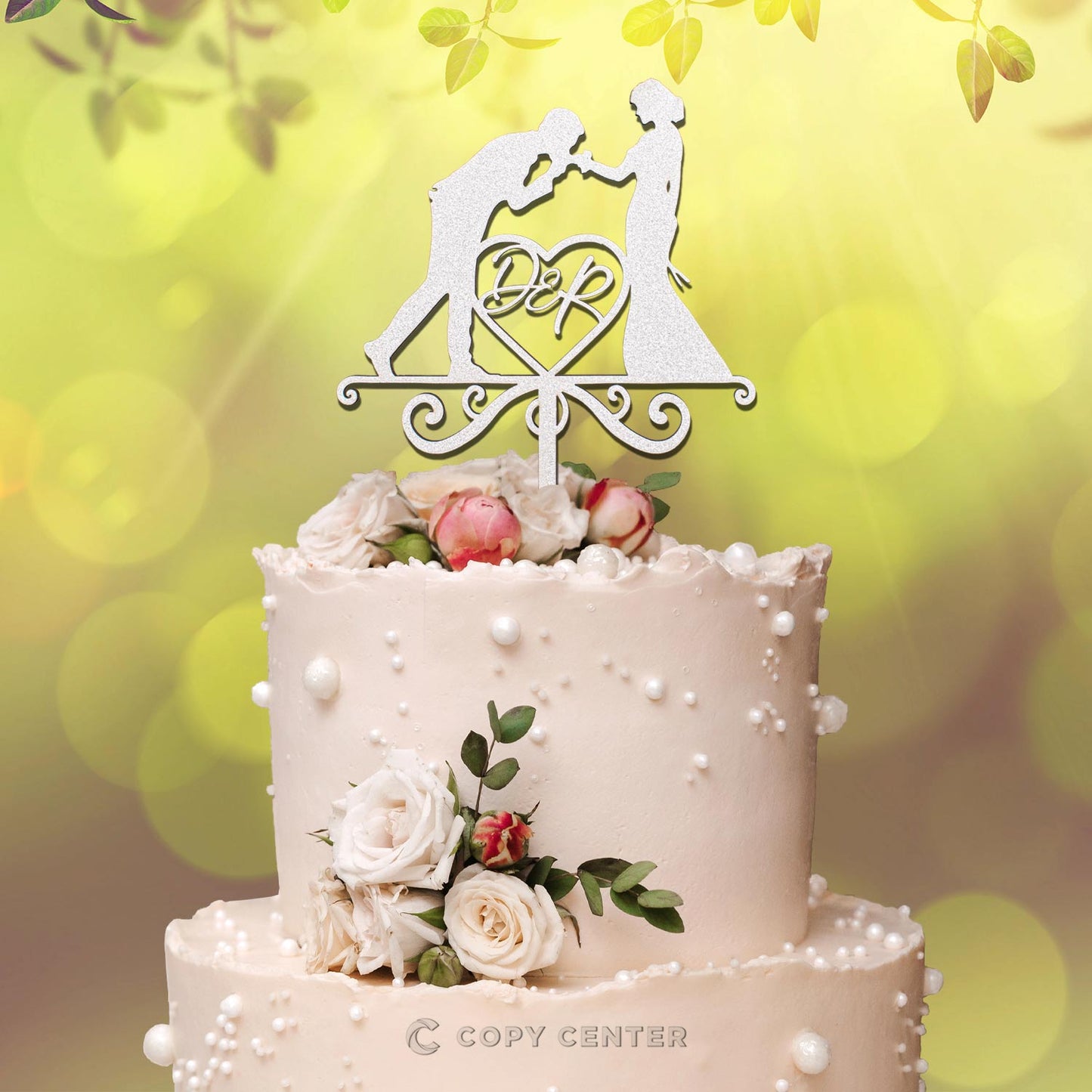 Cake Topper Matrimonio Legno personalizzabile con iniziali