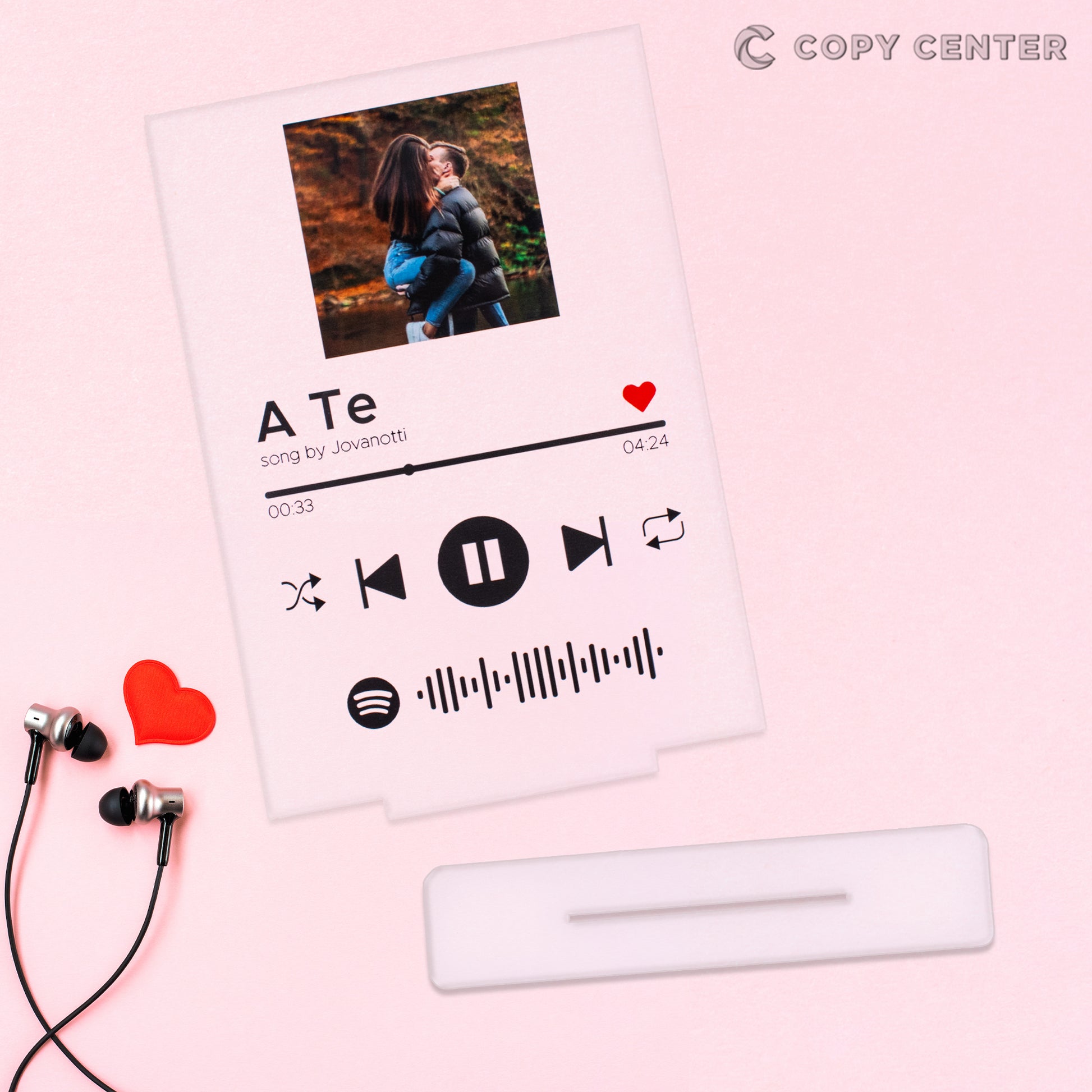 Targa in Plexiglass Spotify” con personalizzazione foto, nome e