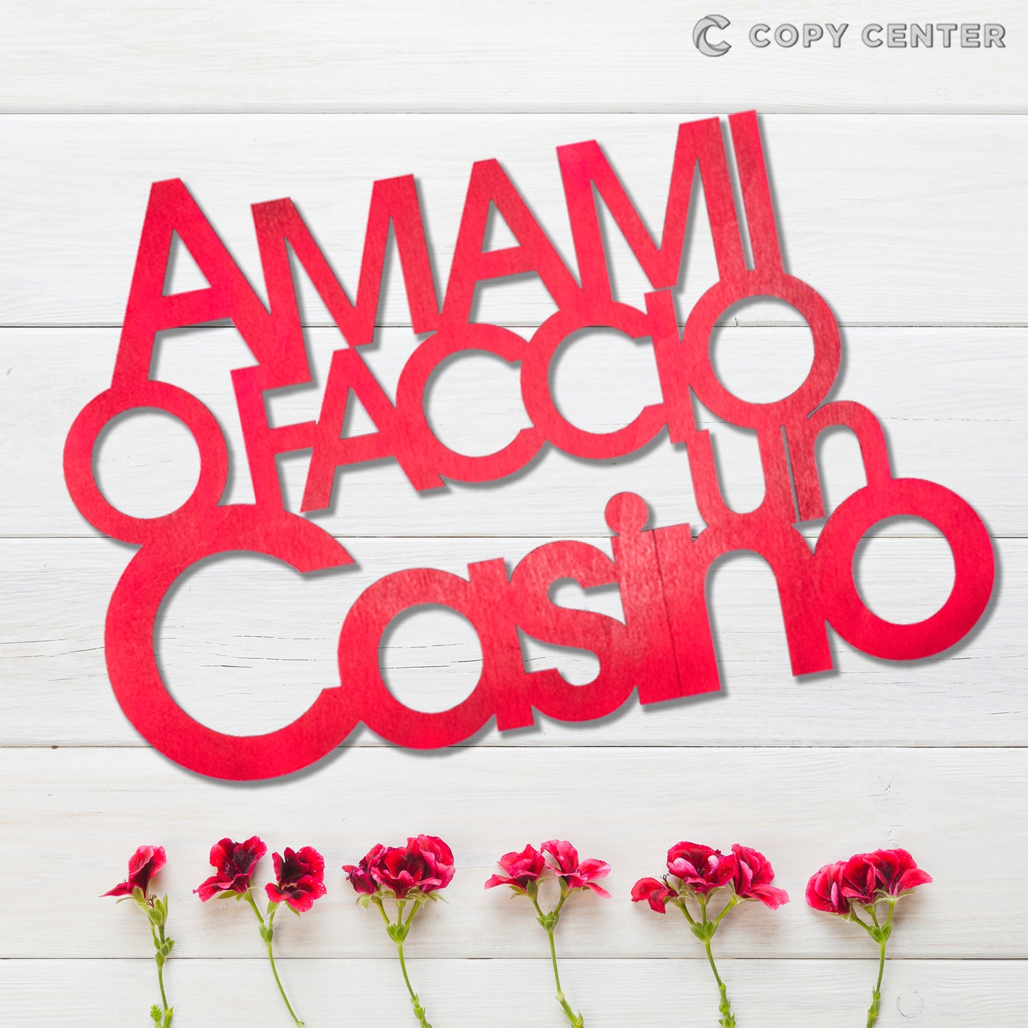 Scritte in legno da parete personalizzate / amami o faccio un casino