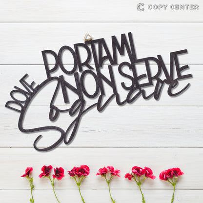 Scritte in legno da parete personalizzate / portami dove non serve sognare