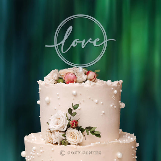 Cake Topper Matrimonio Plexiglass moderno love