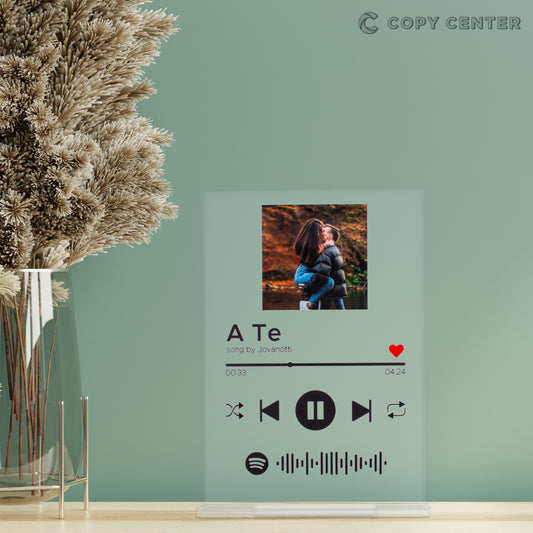 Targa in Plexiglass "Spotify” con personalizzazione foto, nome e codice musicale