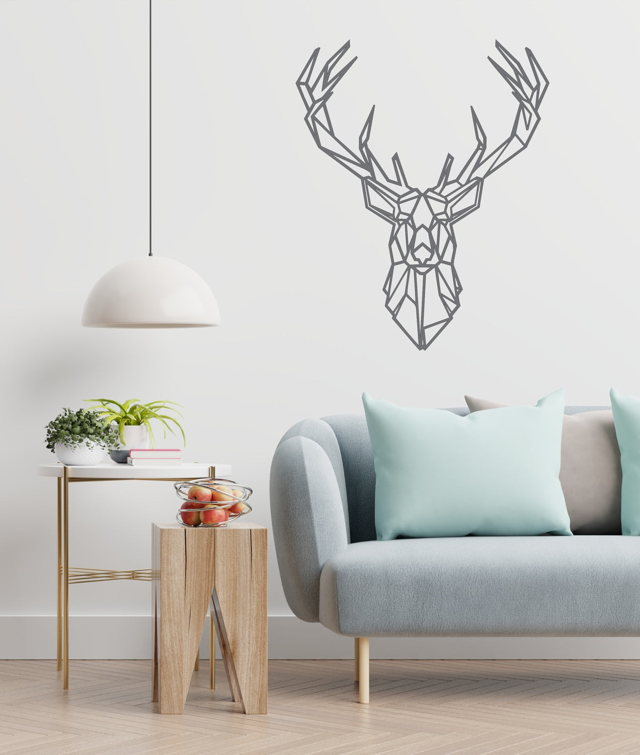 Stag Geometric Wall Art Personalizzata in Legno - Taglio e Progettazione Artigianale