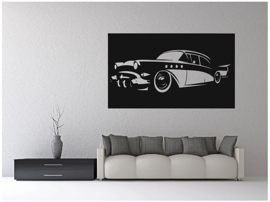 Car Vintage Classic Wall Art Personalizzata in Legno - Taglio e Progettazione Artigianale