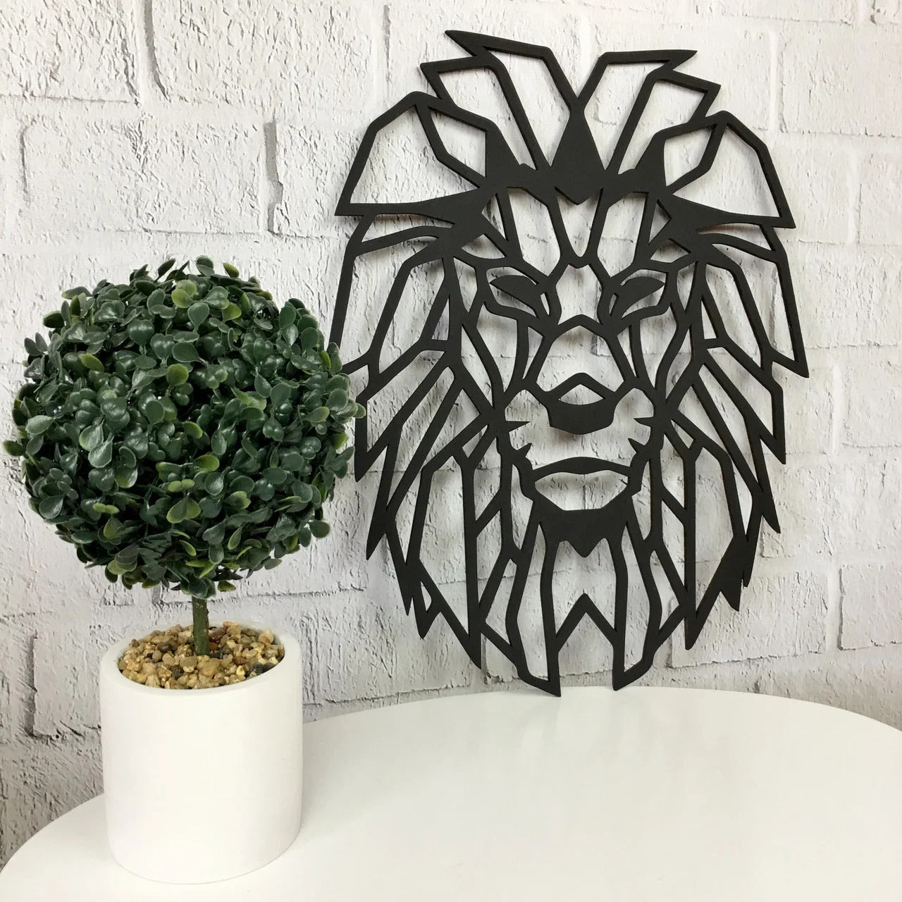 Lion Head Wall Art Personalizzata in Legno - Taglio e Progettazione Artigianale