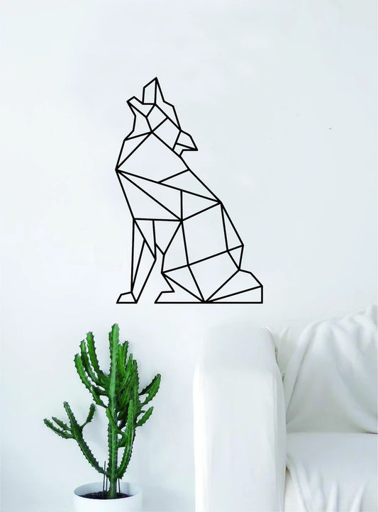 Wolf Geometric 2.0 Wall Art Personalizzata in Legno - Taglio e Progettazione Artigianale