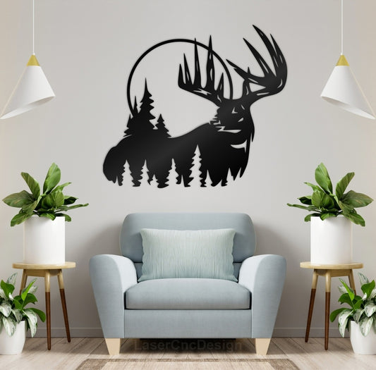 Deer 2.0 Wall Art Personalizzata in Legno - Taglio e Progettazione Artigianale