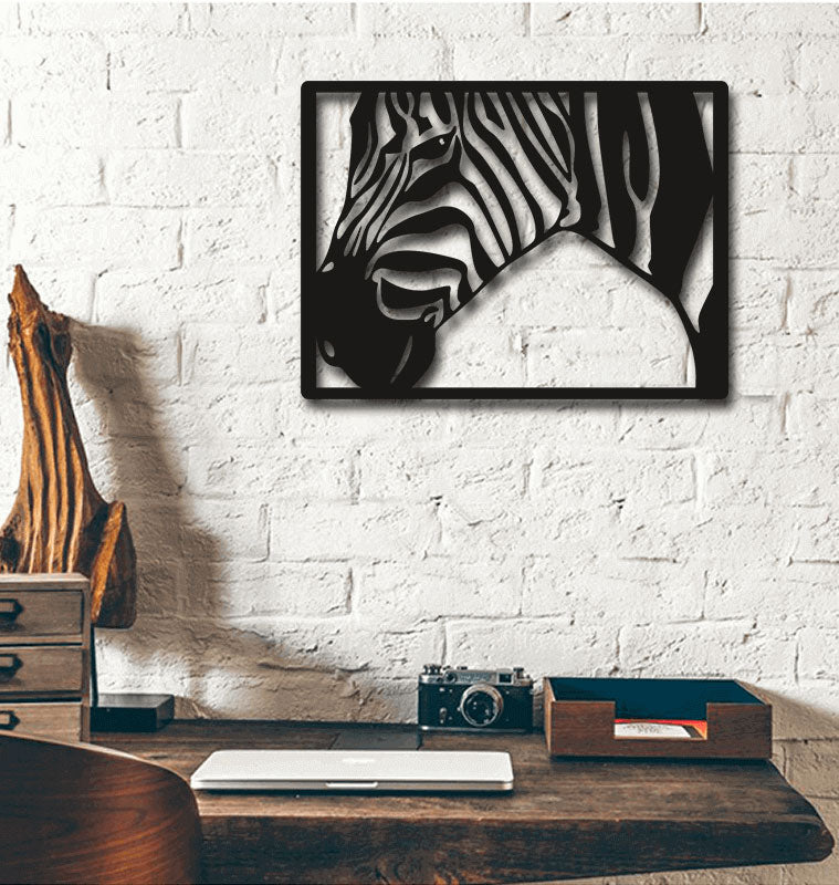 Zebra Wall Art Personalizzata in Legno - Taglio e Progettazione Artigianale