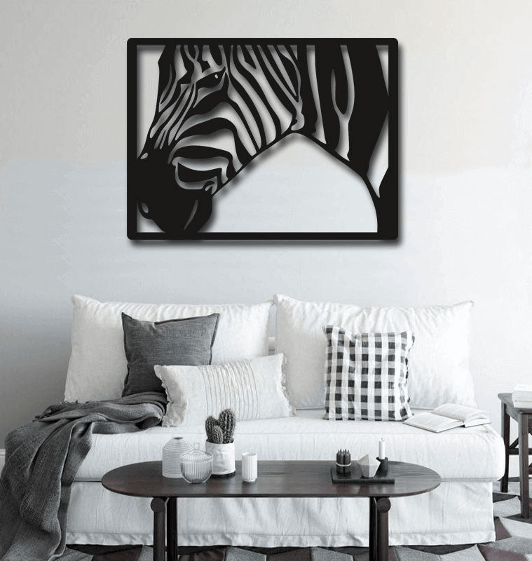 Zebra Wall Art Personalizzata in Legno - Taglio e Progettazione Artigianale