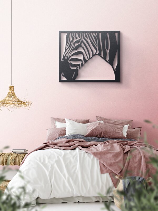 Zebra Wall Art Personalizzata in Legno - Taglio e Progettazione Artigianale