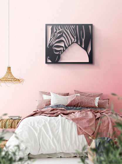 Zebra Wall Art Personalizzata in Legno - Taglio e Progettazione Artigianale