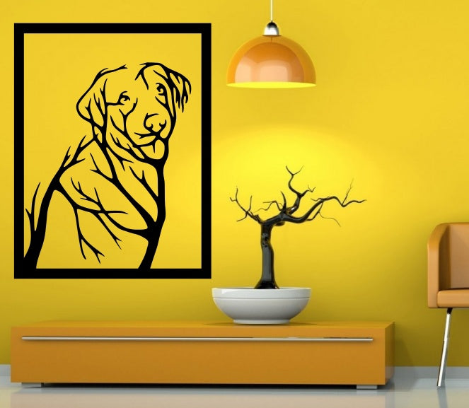 Dog Wall Art Personalizzata in Legno - Taglio e Progettazione Artigianale